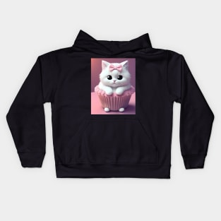 Cupcake Cat - Modern Digital Art Kids Hoodie